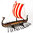 Wikingerschiff mit Segel